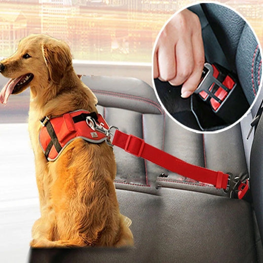 Adjustable Pet Cat Dog Car Seat Belt Pet Seat Vehicle Dog Harness Lead Clip Safety Lever Traction