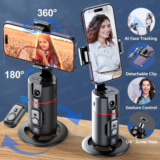 360 Rotation Gimbal Stabilizer, Selfie Desktop Face Tracking Gimbal for Tiktok