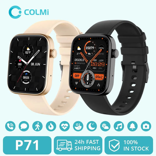 COLMI P71 Voice Calling Smartwatch Men Health Monitoring IP68 Waterproof Smart Notifications